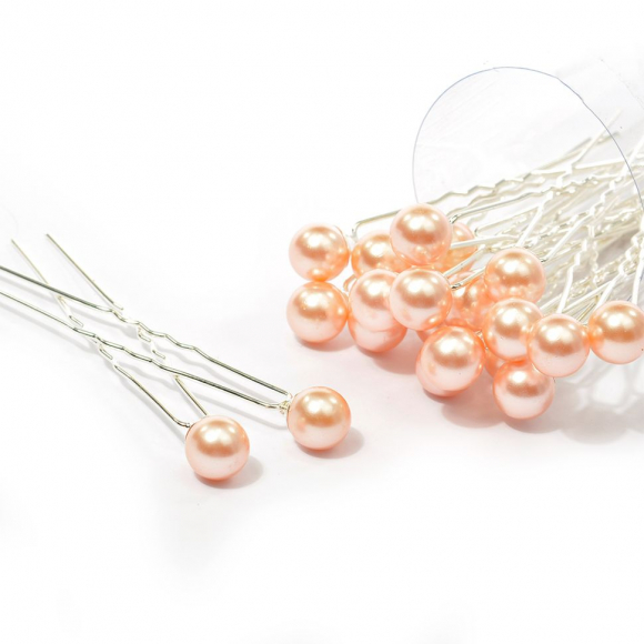 Шпильки арт.AVSH015 с бусинами10 см цв.св.розовый уп.20 шт