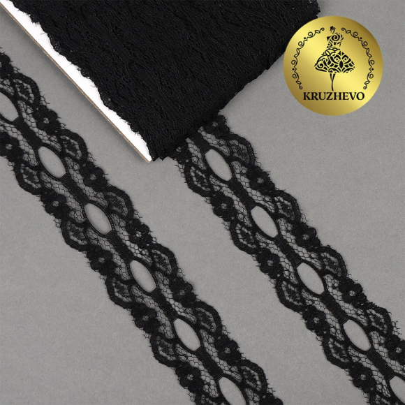 Кружево-трикотаж KRUZHEVO арт.TBY 1671 шир.25мм цв.10 черный уп.9,14м Кружево-трикотаж KRUZHEVO арт.TBY 1671 шир.25мм цв.10 черный уп.9,14м