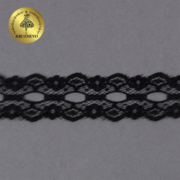 Кружево-трикотаж KRUZHEVO арт.TBY 1671 шир.25мм цв.10 черный уп.9,14м Кружево-трикотаж KRUZHEVO арт.TBY 1671 шир.25мм цв.10 черный уп.9,14м