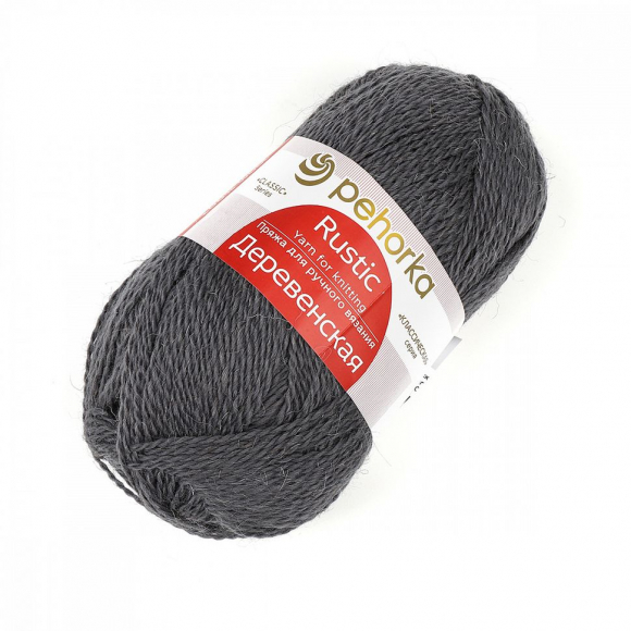 Пряжа для вязания ПЕХ Деревенская (100% полугрубая шерсть) 10х100г/250м цв.035 моренго