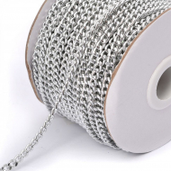 Цепочка 6х4х1,2мм, TBY-1943-4 металл цв.никель рул.25м