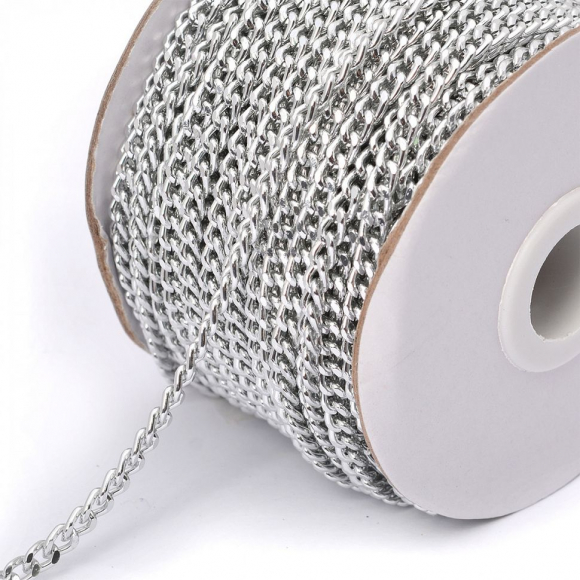 Цепочка 6х4х1,2мм, TBY-1943-4 металл цв.никель рул.25м