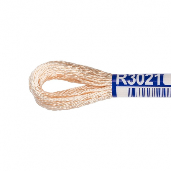 Нитки для вышивания Gamma мулине 100% вискоза 12 x 8 м цв.R3021 св.кремовый