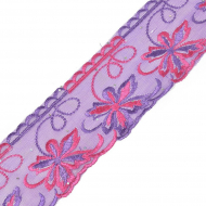 Кружево на сетке TBY-SL3.03 шир.95мм цв.фиолетовый уп.9,14м