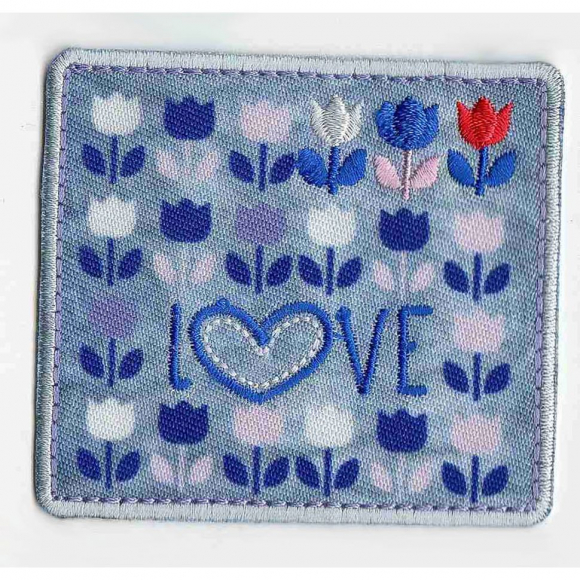 Термоаппликация HKM "Надпись LOVE и тюльпаны"