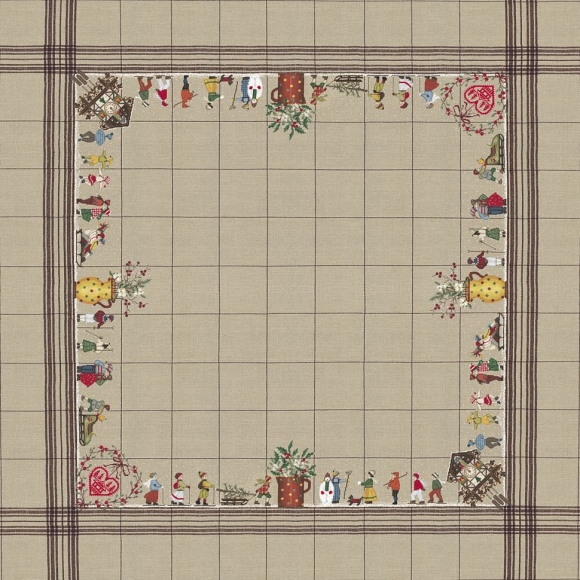 Набор для вышивания Le Bonheur des Dames арт.6024 Скатерть Skieurs (Лыжники) 140х140 см