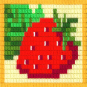 Набор для вышивания с вертикальным стежком STITCH ME арт.I002 Клубника 15х15 см