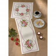 Набор для вышивания PERMIN арт.63-9666 Дорожка Розы 34х65 см
