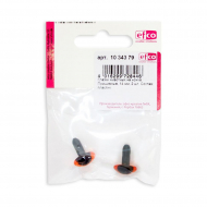 19437_Глазки пластиковые на ножке, цвет янтарный, диаметр 14 мм