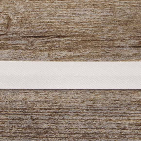 Косая бейка хлопок/полиэстер, 20 мм, 20 м, цвет 02, белый