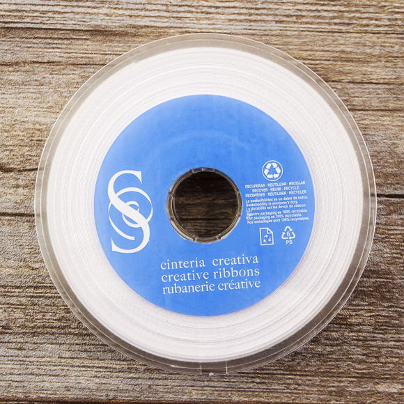 Косая бейка хлопок/полиэстер, 20 мм, 20 м, цвет 02, белый