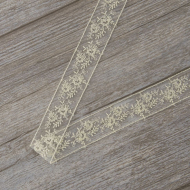 177947_Вышивка на тюле, 23 мм, цвет экрю