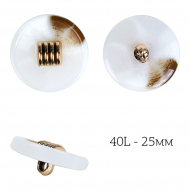 Пуговицы пластик TBY.J.1857 цв.07 белый 40L-25мм, на ножке, 100шт