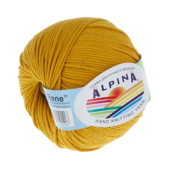 Пряжа ALPINA RENE (100% мерсеризованный хлопок) 10х50 г/105м цв.190 золотистый