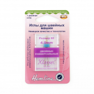 13050_Иглы для бытовых швейных машин универсальные двойные № 80, ширина 4 мм