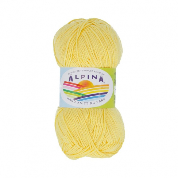 Пряжа ALPINA HOLLY (100% мерсеризованный хлопок) 10х50г/200м цв.500 желтый