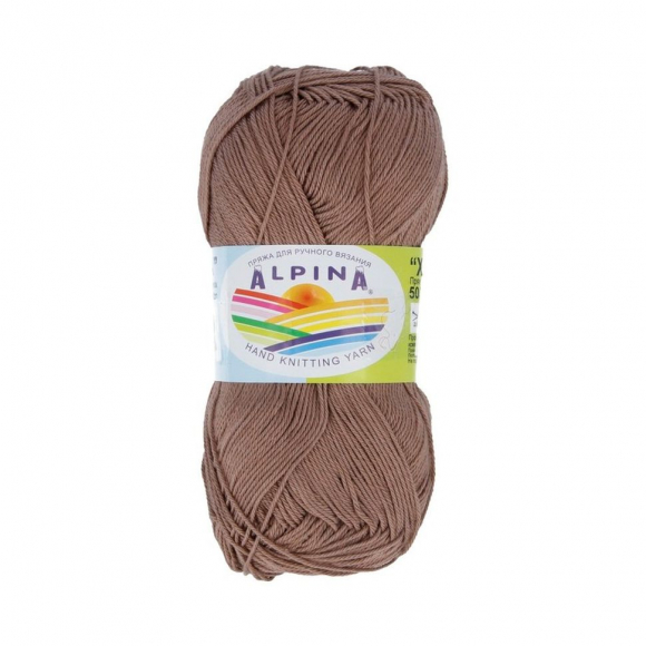 Пряжа ALPINA XENIA (100% мерсеризованный хлопок) 10х50г/240м цв.046 т.бежевый