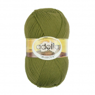 Пряжа ADELIA MARCUS (60% полиэстер, 40% шерсть) 5х100г/375м цв.12 т.оливковый