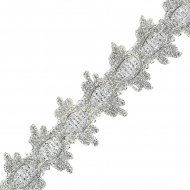 Тесьма отделочная арт.9386 шир.43 мм цв.серебро уп.18.28м