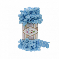 Пряжа для вязания Ализе Puffy (100% микрополиэстер) 5х100г/9.5м цв.287 ярко голубой