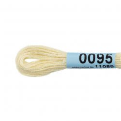 Нитки для вышивания Gamma мулине (0001-0206) 100% хлопок 24 x 8 м цв.0095 св.кремовый