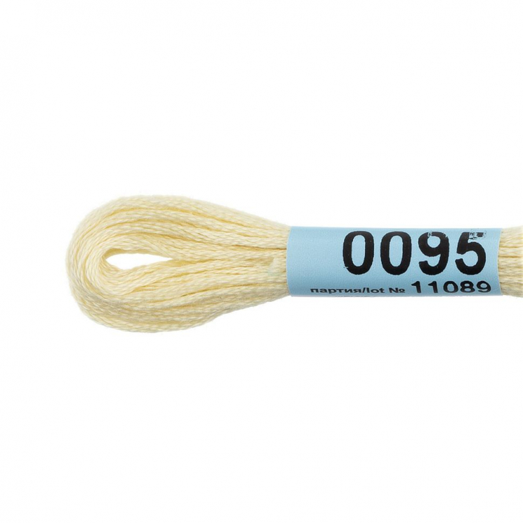 Нитки для вышивания Gamma мулине (0001-0206) 100% хлопок 24 x 8 м цв.0095 св.кремовый