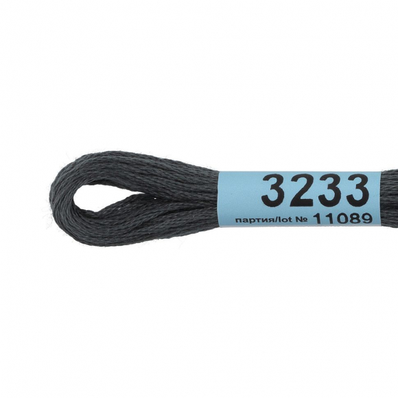 Нитки для вышивания Gamma мулине (3173-6115) 100% хлопок 24 x 8 м цв.3233 т.серый