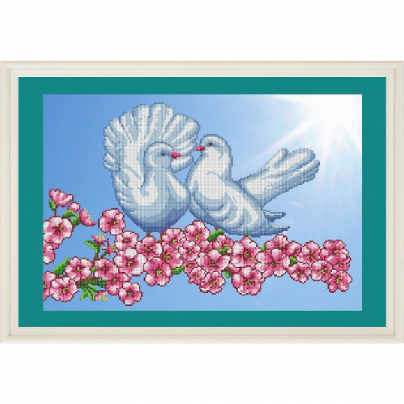 Рисунок на ткани СЛАВЯНОЧКА арт. КС-085 Голуби 36х53 см