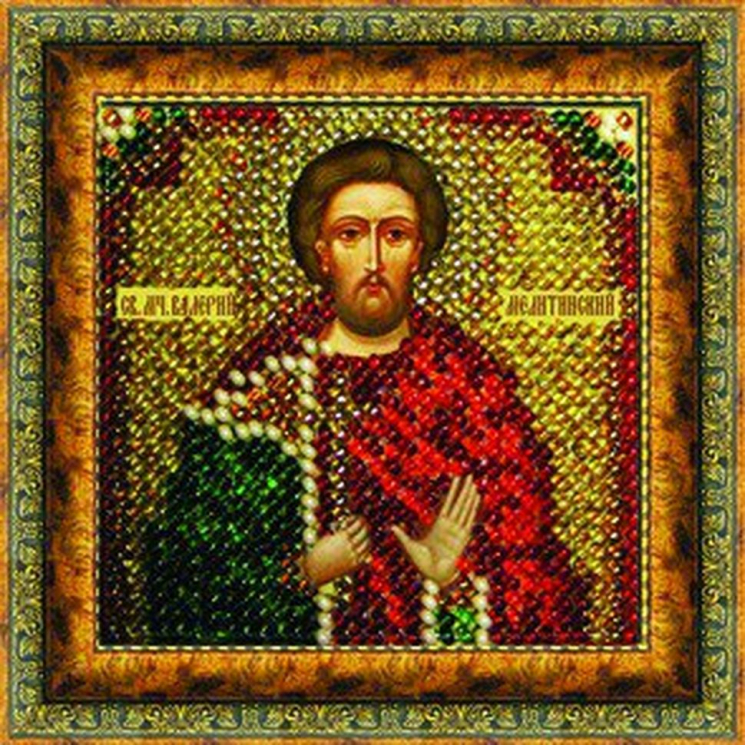 Рисунок на ткани ВЫШИВАЛЬНАЯ МОЗАИКА арт. 4122 Икона Св.Мученик Валерий 6,5х6,5 см