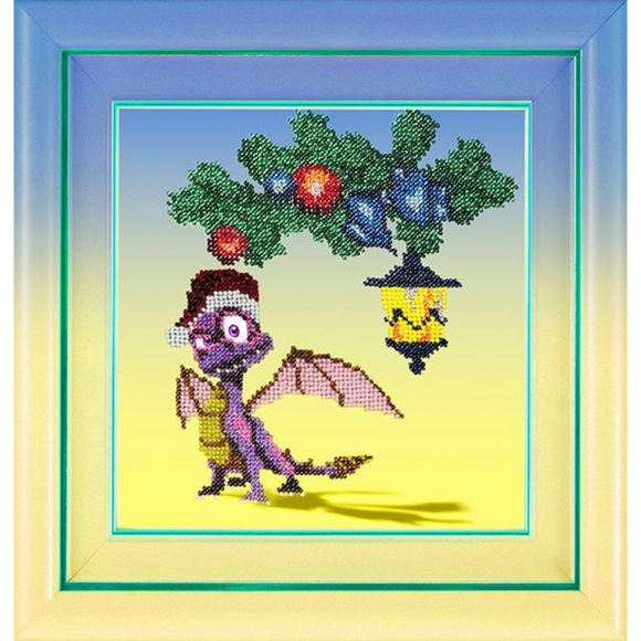 Набор для вышивания бисером ВЫШИВАЕМ БИСЕРОМ арт.В9 Новогодняя 19х19 см