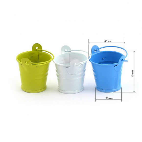 Ведерко декор.Magic 4 Hobby, арт.0319-1,метал., 45х40х30 мм, цв.окрашенное ассорти