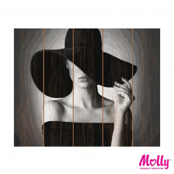 Картины по номерам на дереве Molly арт.KD0695 Дама в черном (17 Цветов) 40х50 см