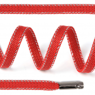 Шнурки TBY плоские 8мм арт.SLF030.10 длина 130 см цв.красный/серебро уп.10 шт