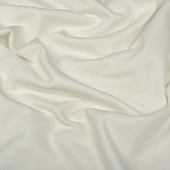 Ткань трикотаж Футер 2х нитка начес хлопок 190г опененд 100+100 безе 11-4201 пач.20-25кг