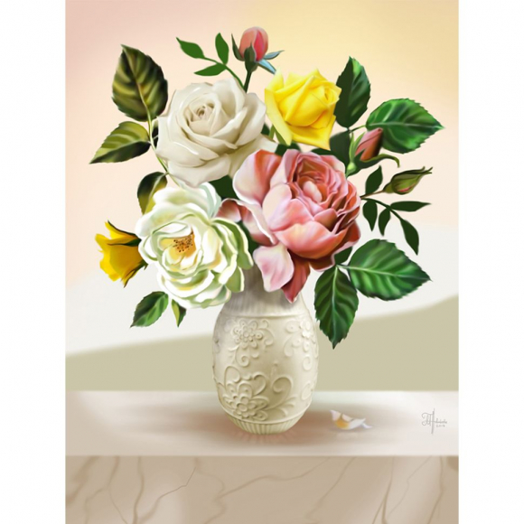 161499_Картина стразами "Букет из роз"