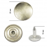 Пуговицы джинсовые латунь гладкая - нестабильная 20мм New Star цв. никель уп. 500шт