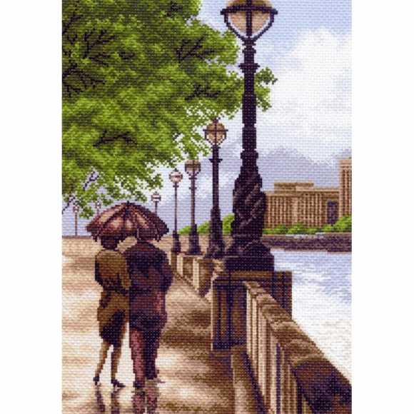 Рисунок на канве МАТРЕНИН ПОСАД арт.37х49 - 1459 Двое на набережной