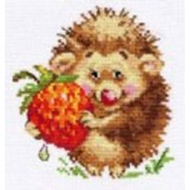 Набор для вышивания АЛИСА арт.0-51 Ежик с клубникой 11х12 см Набор для вышивания АЛИСА арт.0-51 Ежик с клубникой 11х12 см