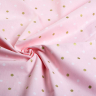 Ткань ранфорс с глитером Бусинки, арт.WH 20557-v01, 130г/м?,100% хлопок, шир.240см, цв.розовый/золото, уп.3м