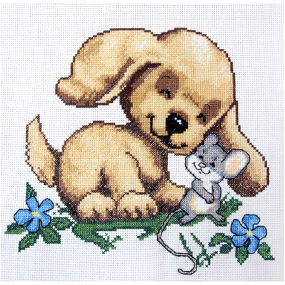 Набор для вышивания мулине НИТЕКС арт.0122 Дружок 23.5х23.5 см Набор для вышивания мулине НИТЕКС арт.0122 Дружок 23.5х23.5 см