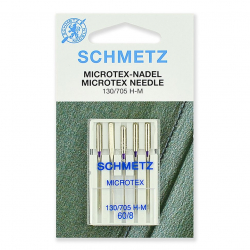 Иглы для бытовых швейных машин Schmetz микротекс (особо острые) 130/705H-M №60, уп.5 игл