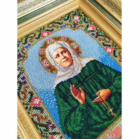 166975_Набор для вышивания бисером Икона "Матрона Московская"