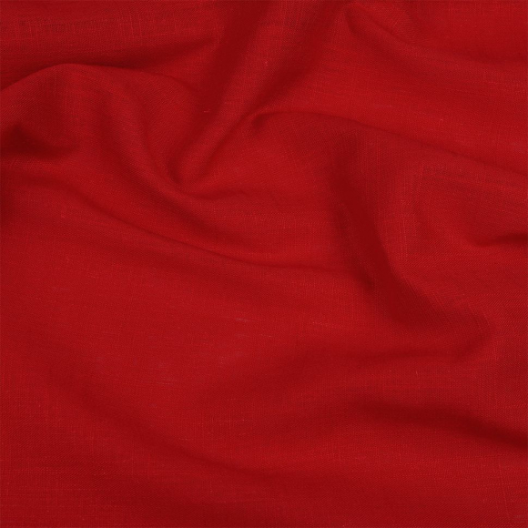 Ткань льняная 190 г/м? лен 40%, вискоза 60% шир.140 см арт.TBY.Li.1002.06 цв.06 красный уп.5м