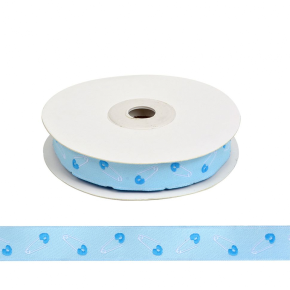 Лента (тесьма) жаккардовая арт.VB.412157 шир. 15мм цв.голубой уп.10 м