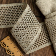 Тесьма вязаная 48мм 05с2308 рис.5318 цв.71 льняной уп.25м