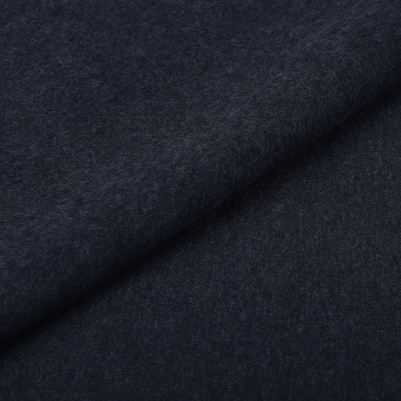 Ткань трикотаж Футер 3х нитка начес хлопок 320г пенье 185см синий меланж уп.6м