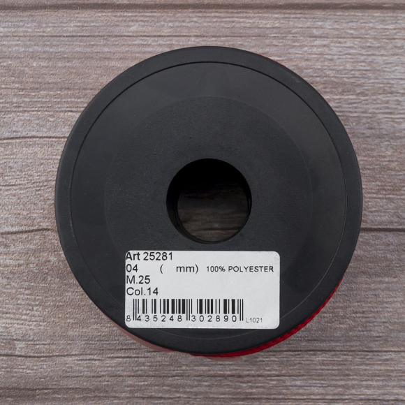 Шнур плетеный SPIRAL ( SAFISA), 4 мм, 25 м, цвет красный