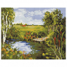 Набор Белоснежка для изготовления картин со стразами на подрамнике арт.БЛ.555-ST-S Речная прохлада 20х25 см