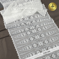 Кружево-стрейч KRUZHEVO арт.TBY.1909 шир.220мм цв.004 белый уп.18м