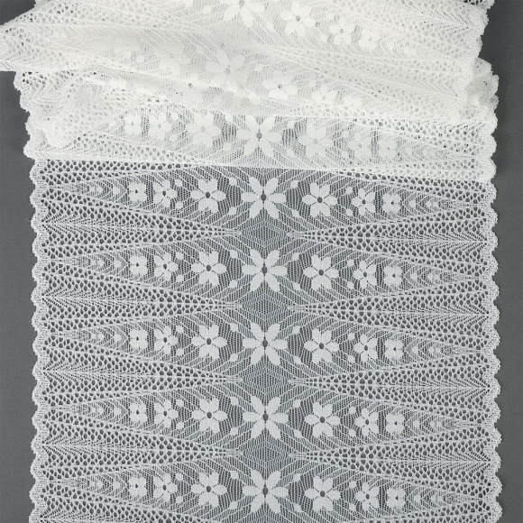 Кружево-стрейч KRUZHEVO арт.TBY.1909 шир.220мм цв.004 белый уп.18м